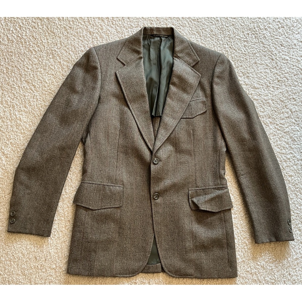 Vintage Hart Schaffner & Marx Liemandts MN Brown Wool Sport Coat Jacket Men 44